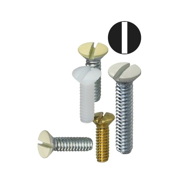 Dottie Slotted Oval Wall Plate Screw Kit, Zinc Plated Finish, Carbon Steel, Stainless Steel, Brass, Nylon APS1 - main